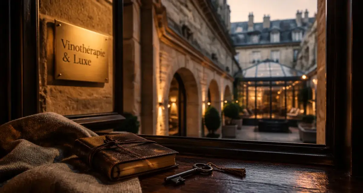 hotel luxe bordeaux : table, clé et cour intérieure