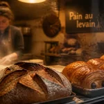 Meilleure boulangerie bordeaux : pain au levain et chocolatine en vitrine